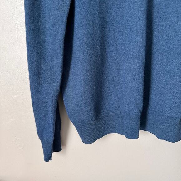 Scotch Soda Lambswool Sweater Mens XXL Elbow Patch Preppy Classic Casual Blue - Picture 3 of 11